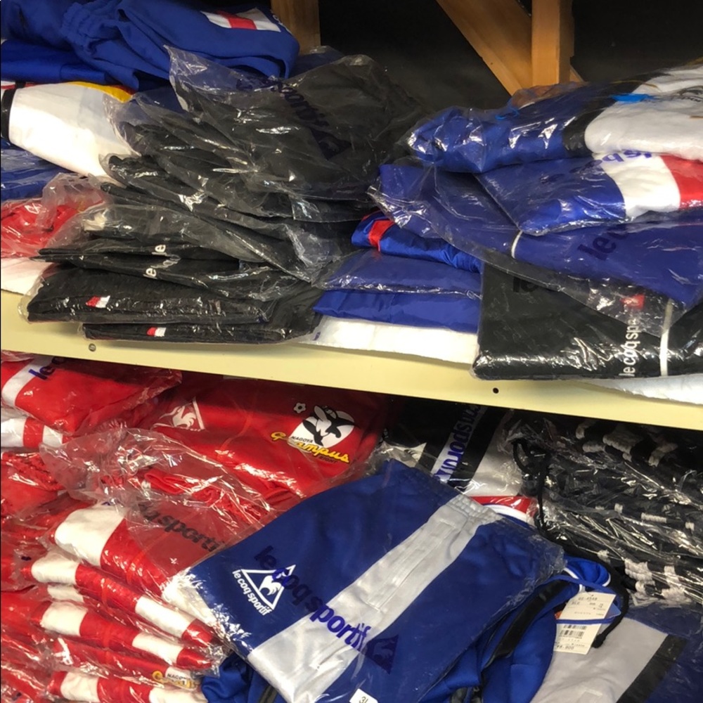 soccer shorts, performance jackets and shirts.